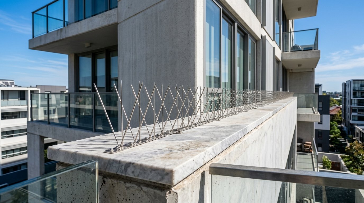 Commercial building bird spike protection