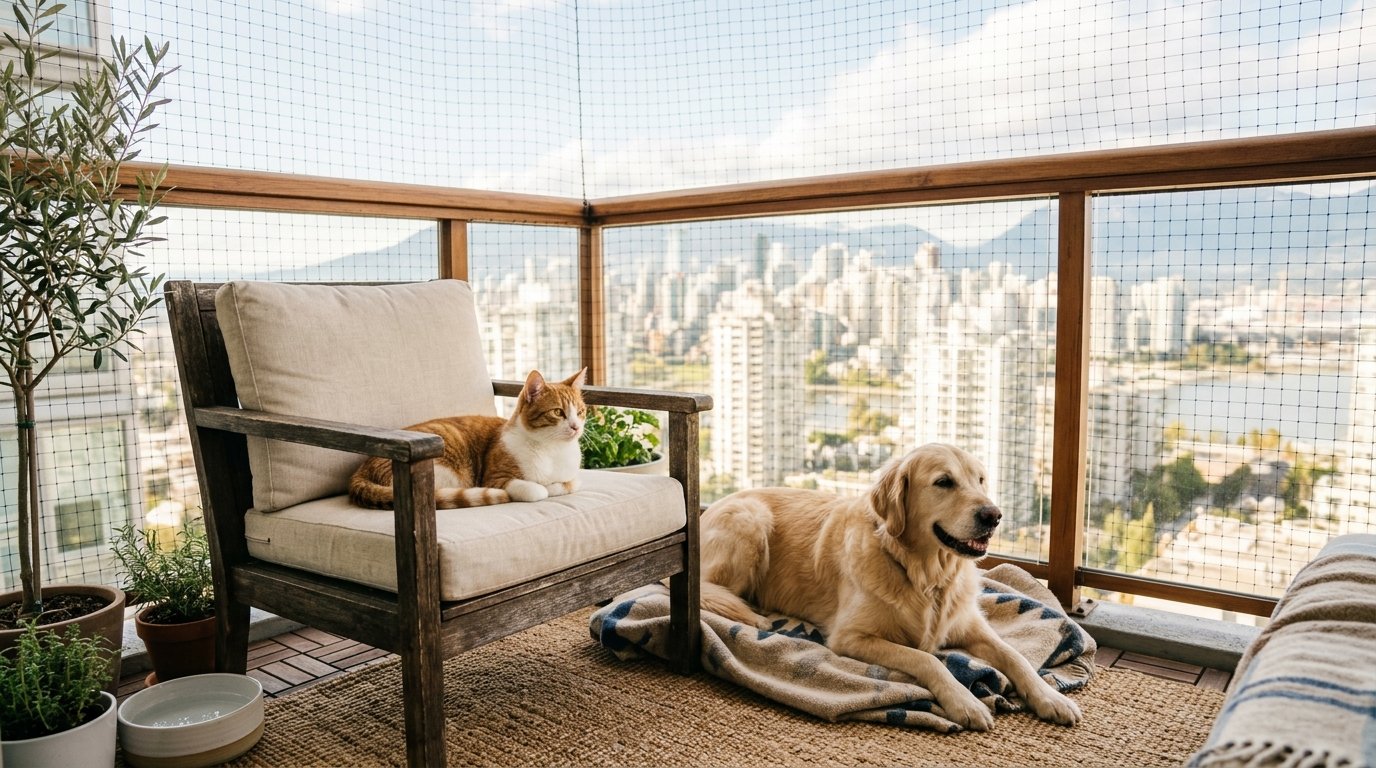 Pet protection netting for cats and dogs